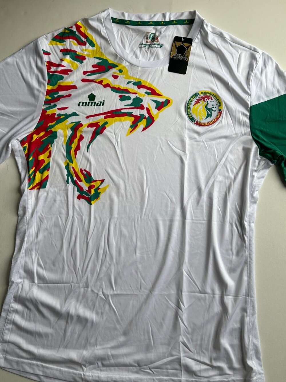 Vintage Romai Senegal Home Jersey (2016/17) - White/Green - XXL (NWT)